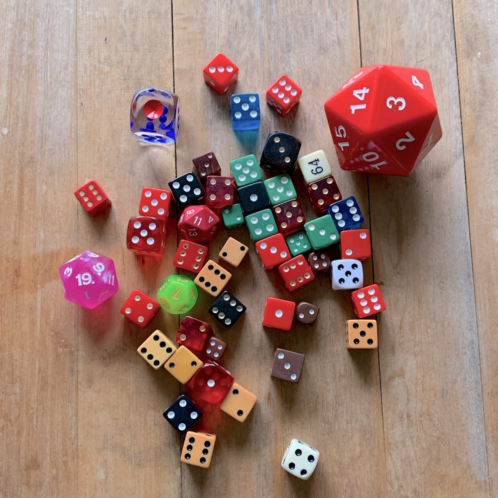 Assorted Varieties of Vintage Dice